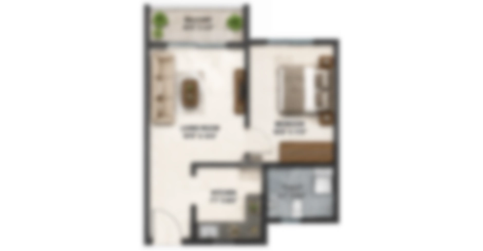 Vikas Kalyan West 1 BHK Floor Plan