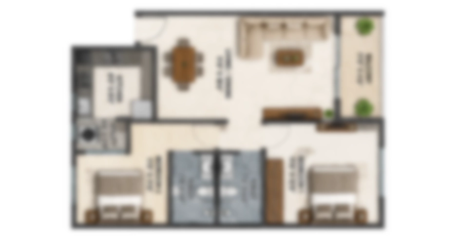 Vikas Kalyan West 2 BHK Floor Plan